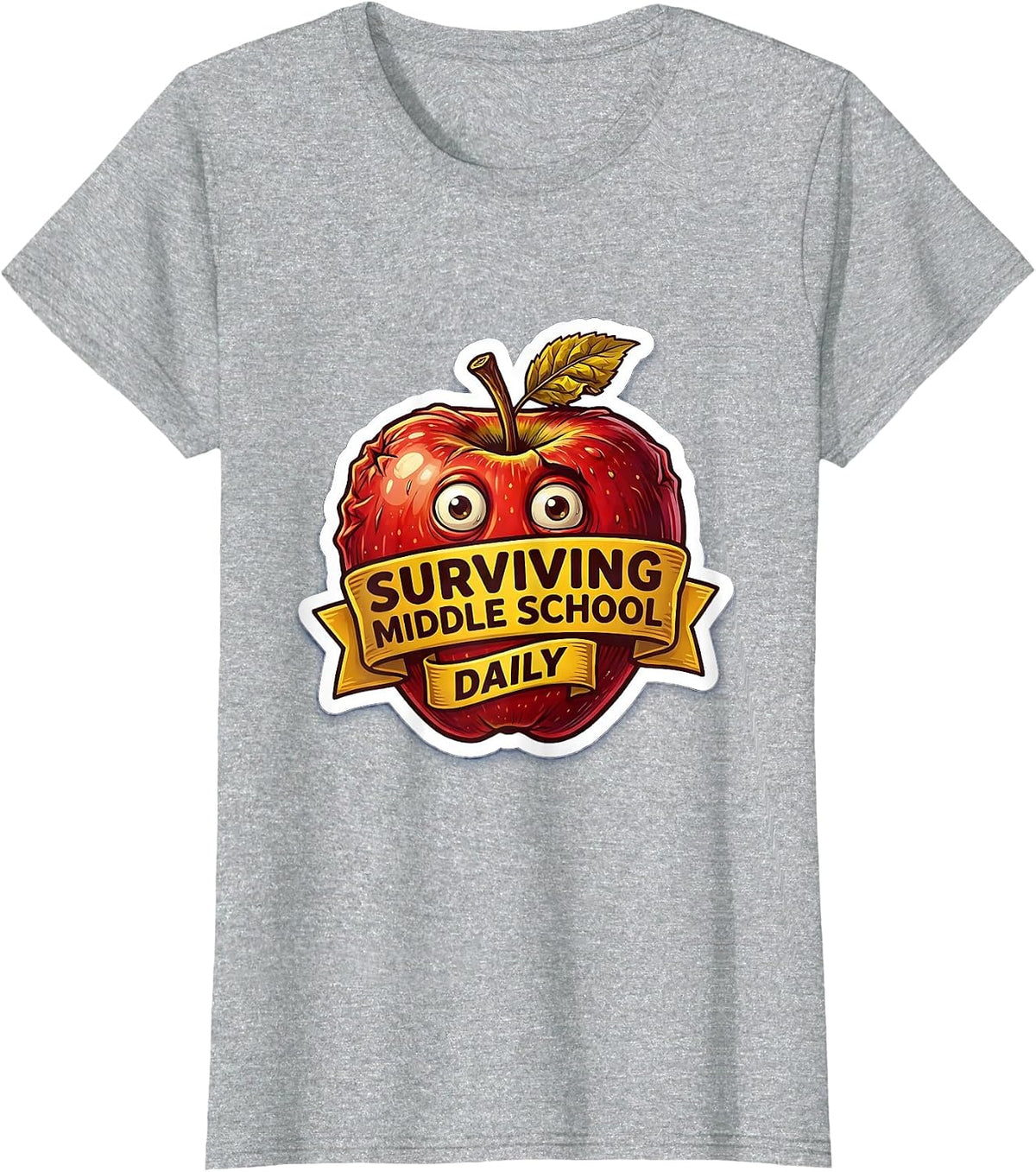 Surviving Middle School Daily Teacher Design T-Shirt - Heather Grey