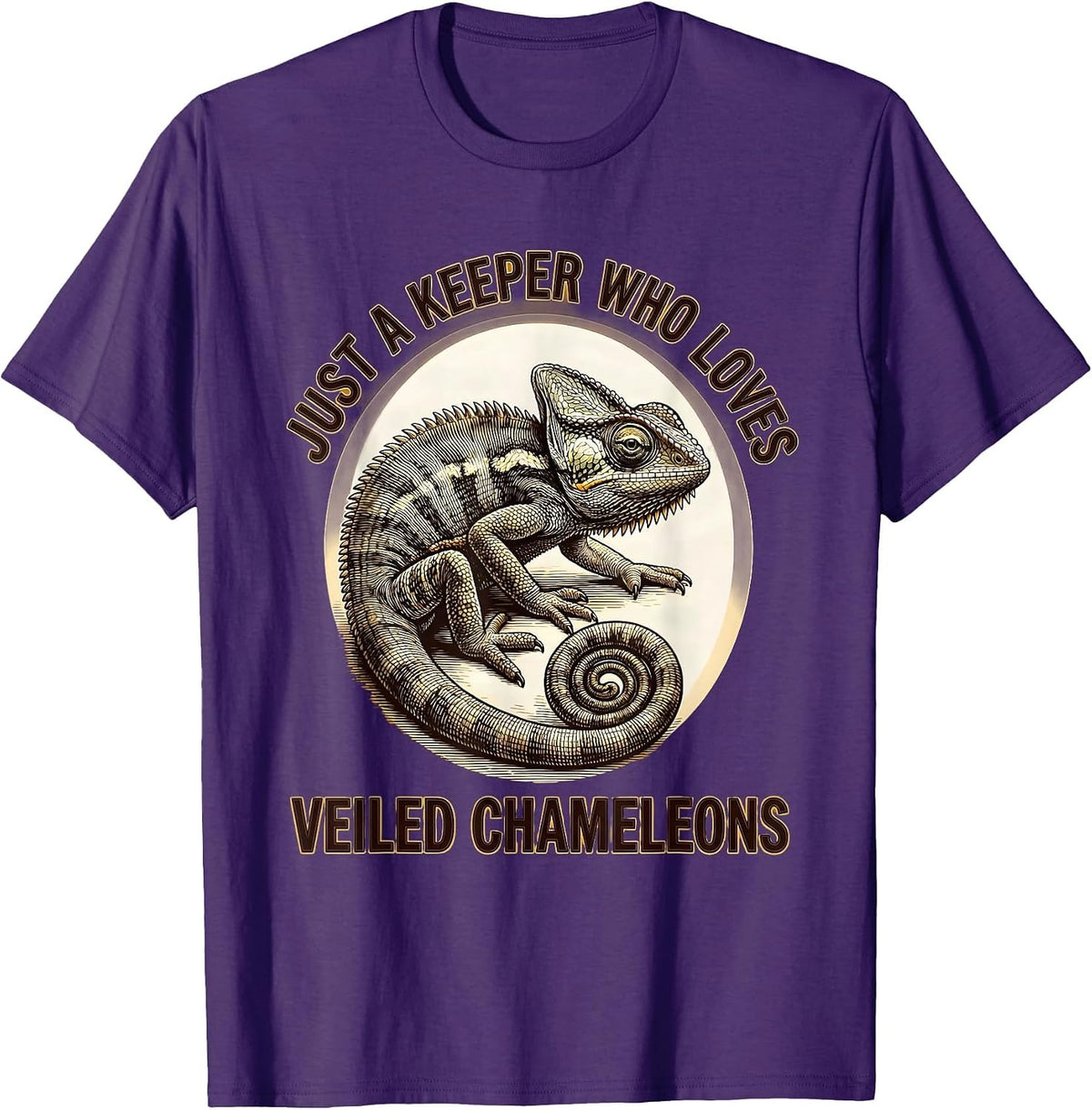 Just A Keeper Who Loves Veiled Chameleons Reptile Humor T-Shirt - Purple