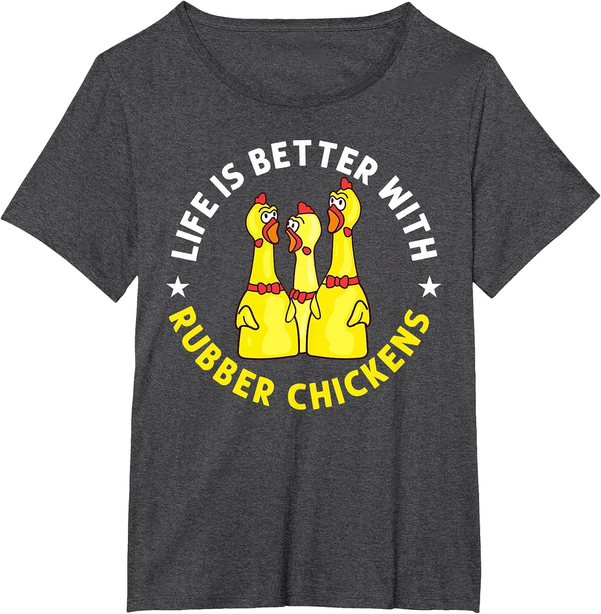 Rubber Chicken Game Funny Animals Toy T-Shirt - Dark Heather Grey