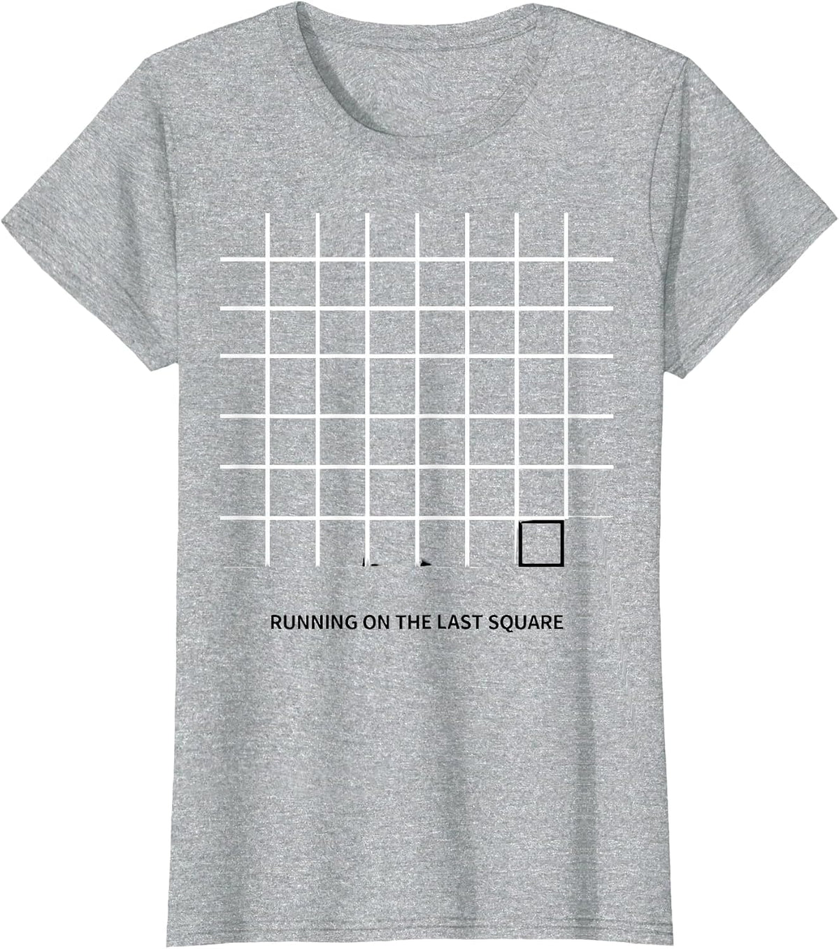 Running On The Last Square Funny Sarcastic Teacher Back T-Shirt - Heather Grey