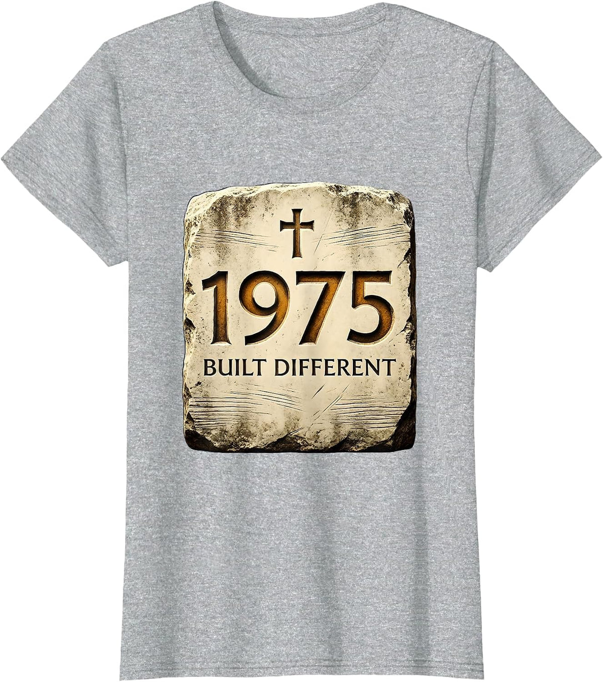 1975 Built Different Vintage Birth Year Design T-Shirt - Heather Grey