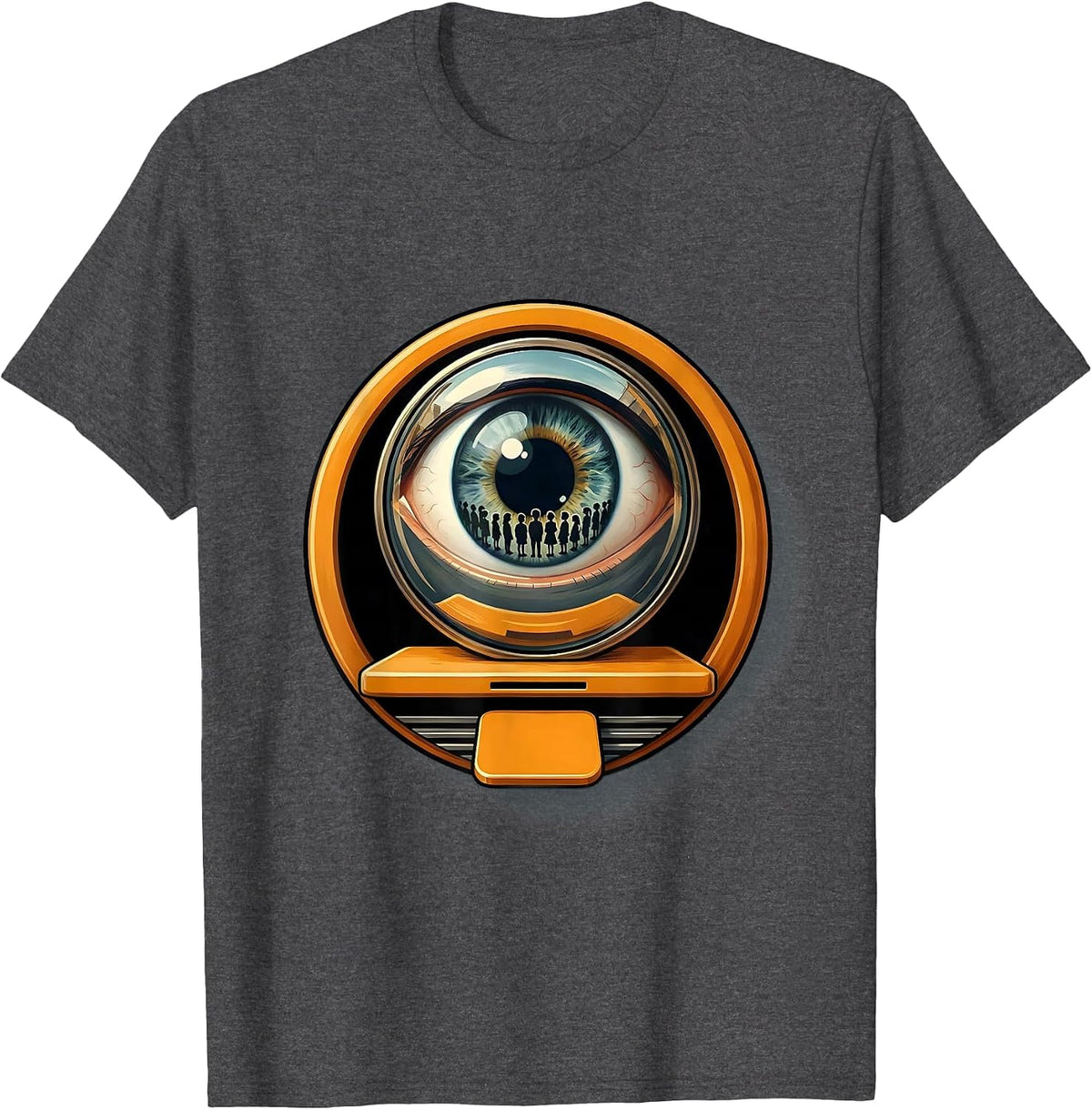 Men's Showcard Badge Mirror School Bus Driver Humor T-Shirt - Dark Heather Grey
