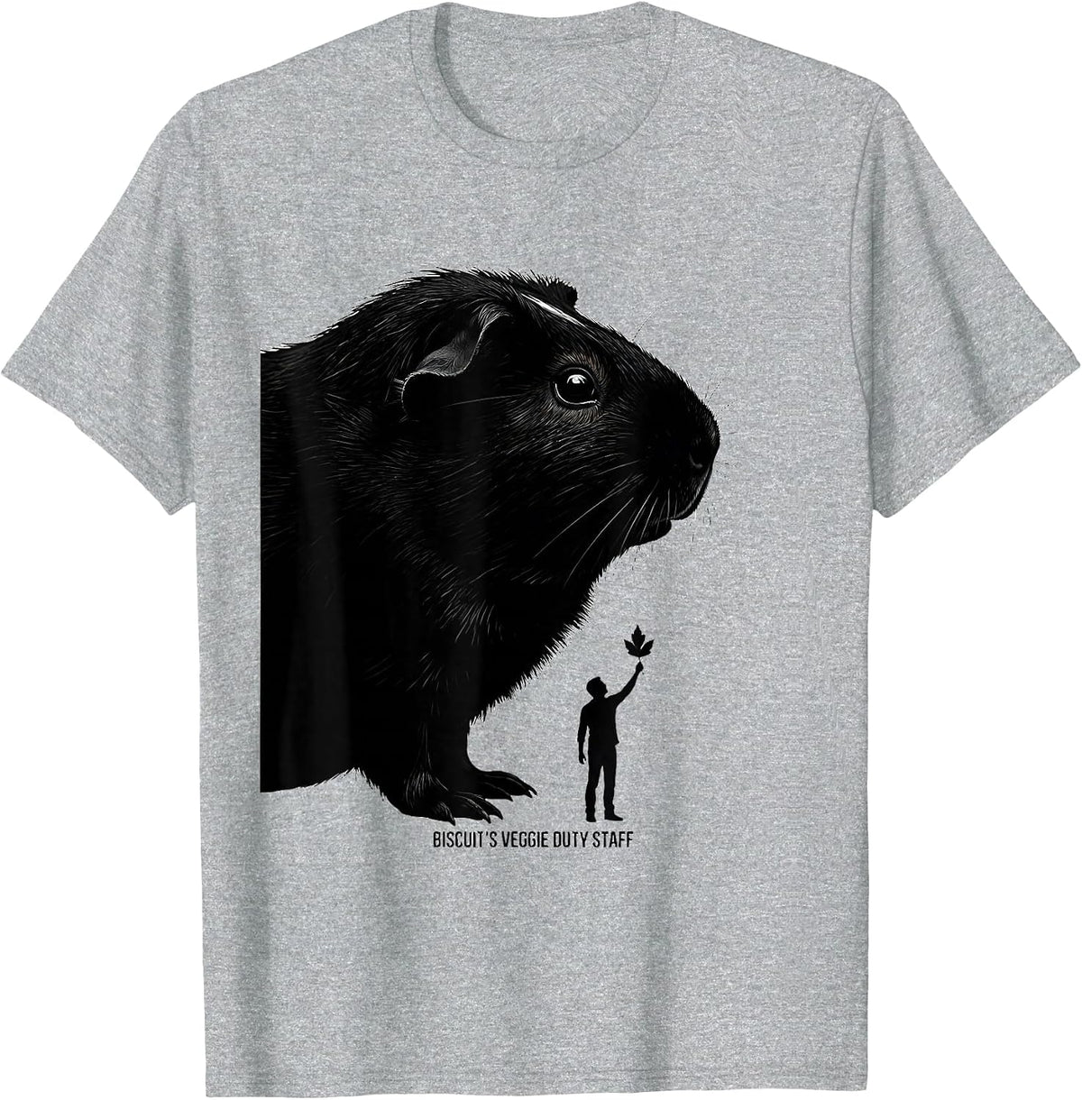 Men's Biscuit's Veggie Duty Staff Funny Guinea Pig Pet Lover Gift T-Shirt - Heather Grey
