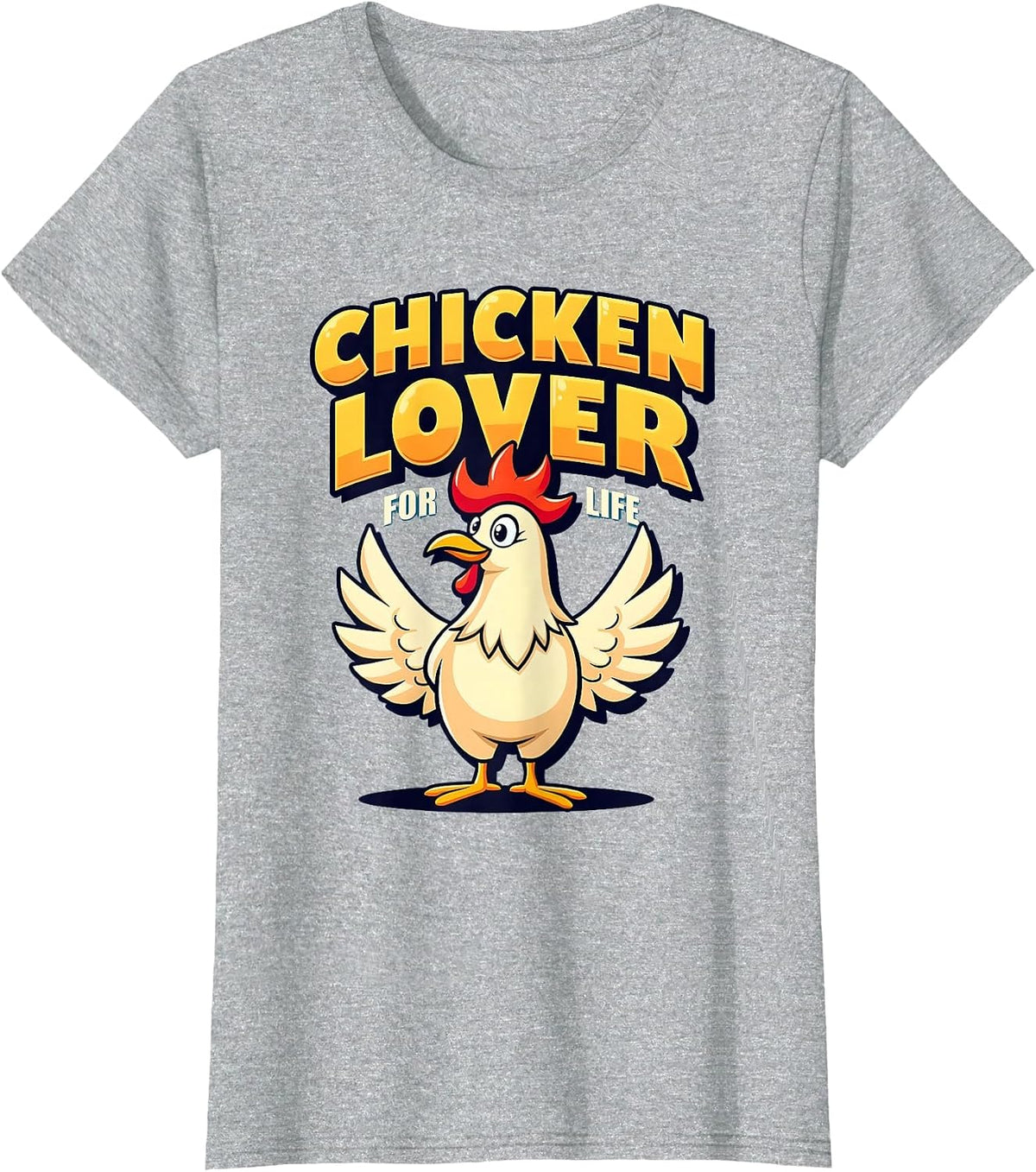 Chicken Lover For Life Funny Poultry Fan Design T-Shirt - Heather Grey