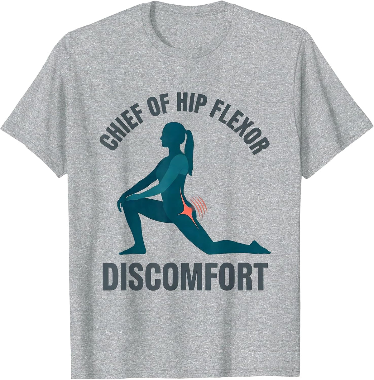 Men's Chief Of Hip Flexor Discomfort Funny Physical Therapist PT T-Shirt - Heather Grey