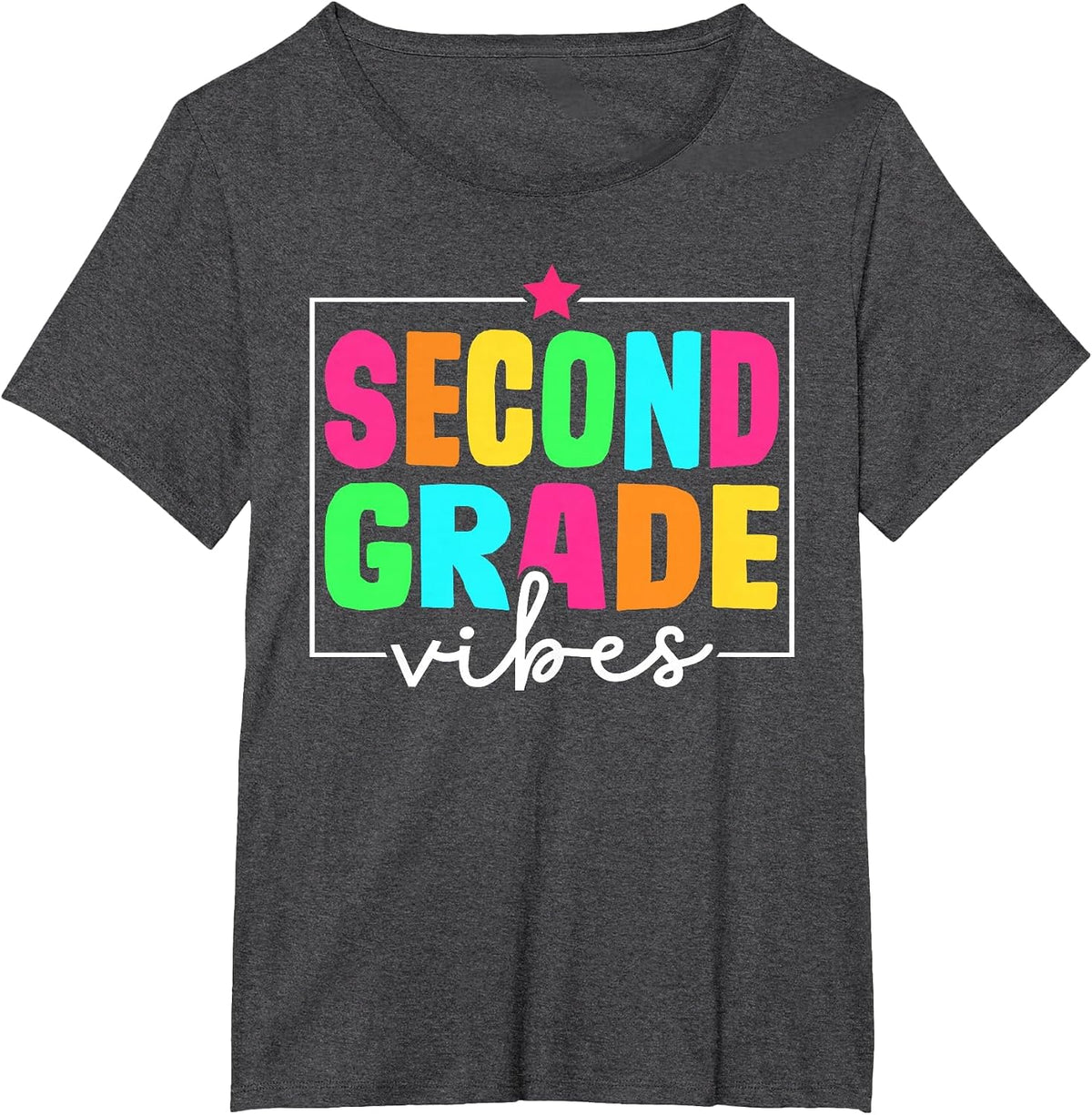 Second Grade Vibes Back to School Team 1st Grade Teacher T-Shirt - Dark Heather Grey