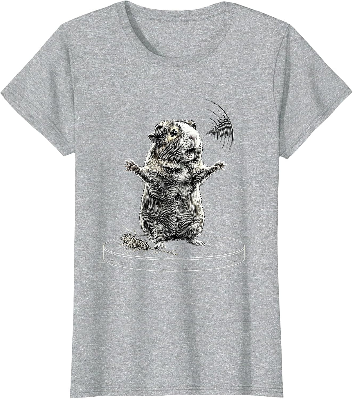 Guinea Pig Presenting Pose Funny Pig Lover Humor T-Shirt - Heather Grey