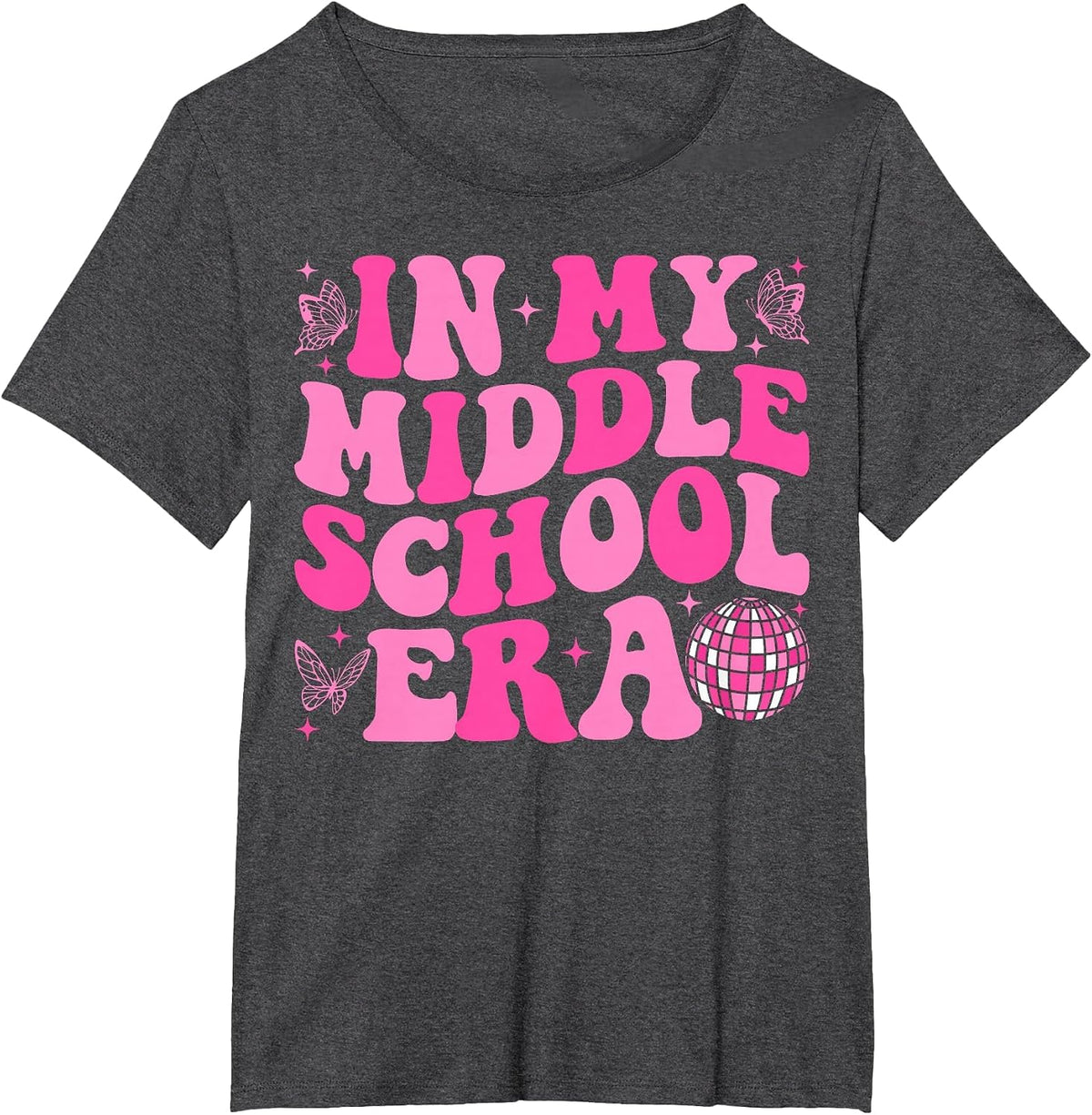 Groovy in My Middle School Era Back to School Teacher T-Shirt - Dark Heather Grey
