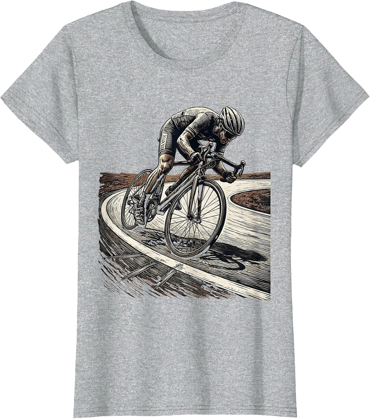 Old Guy Road Bike Switchback Lean Cycling Humor T-Shirt - Heather Grey