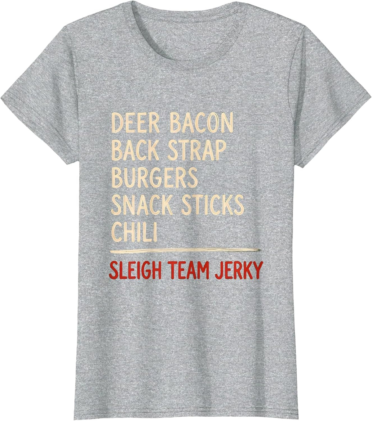 Deer Bacon Funny Christmas Deer Hunter Hunting Gift T-Shirt - Heather Grey