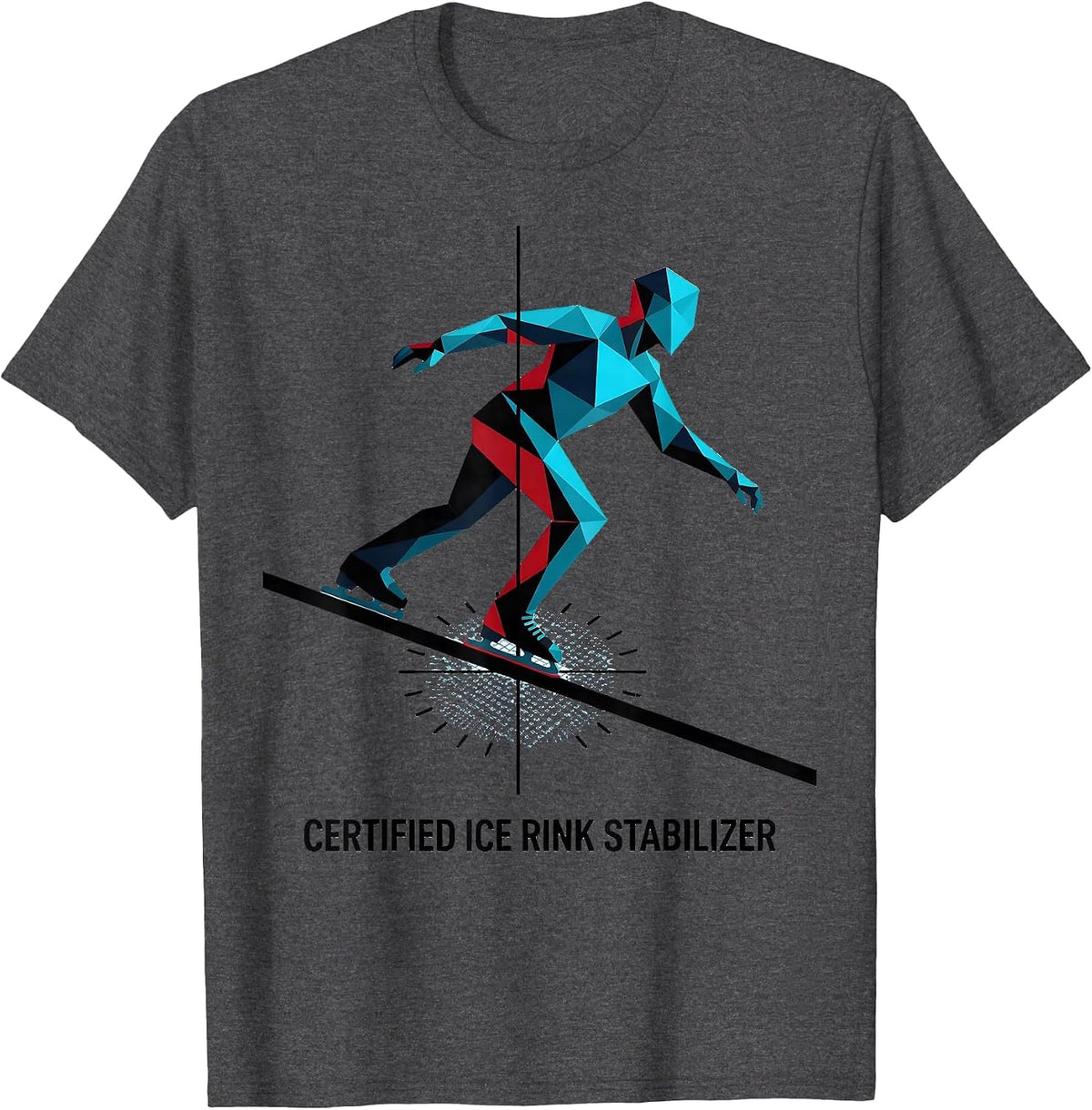 Certified Ice Rink Stabilizer Geometric Physical Therapist T-Shirt - Dark Heather Grey