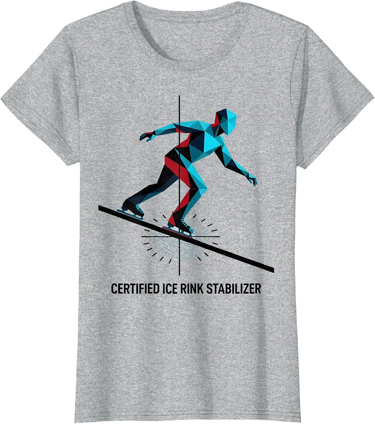 Certified Ice Rink Stabilizer Geometric Physical Therapist T-Shirt - Heather Grey