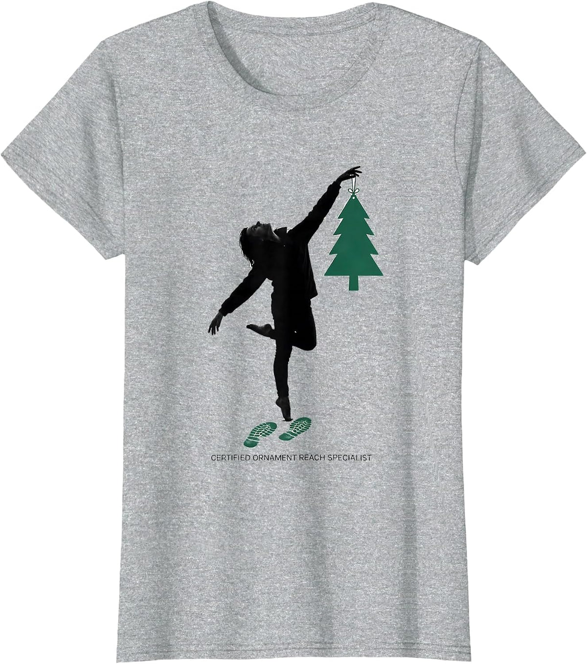 Women's Certified Ornament Reach Specialist Funny Physical Therapist T-Shirt - Heather Grey