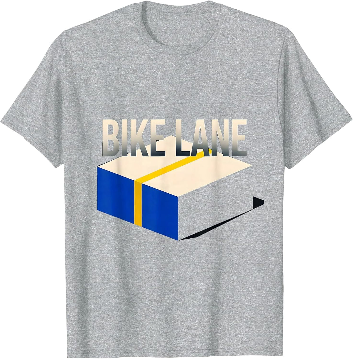 Men's BIKE LANE Isometric Vector Halloween Road Sign Costume T-Shirt - Heather Grey