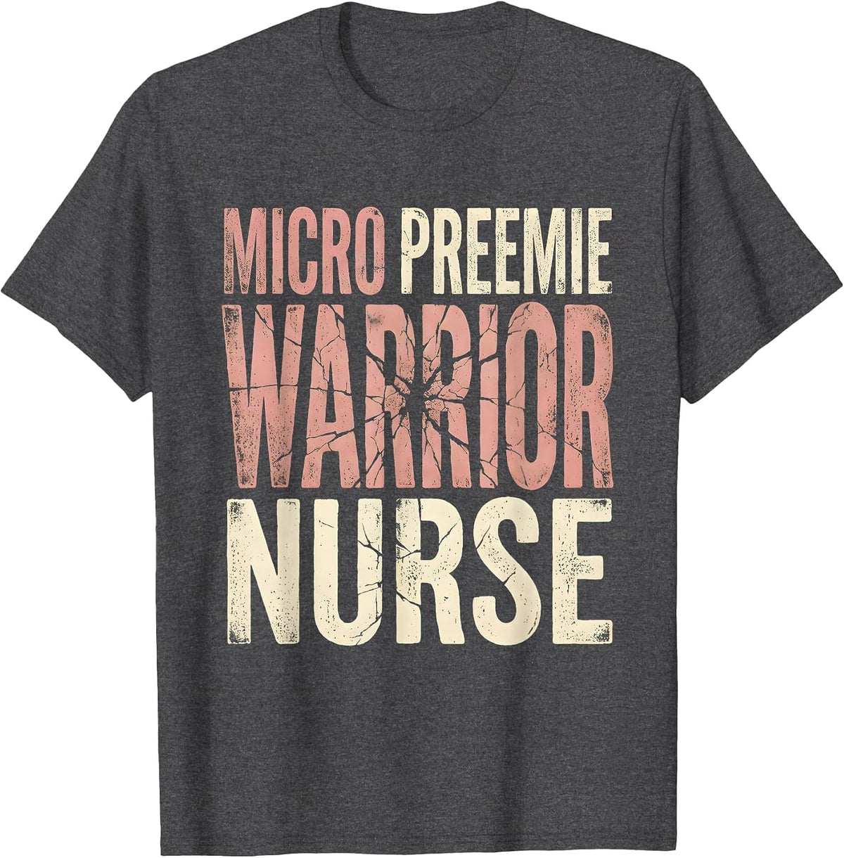 Men's Micro Preemie Warrior Nurse NICU Design T-Shirt - Dark Heather Grey