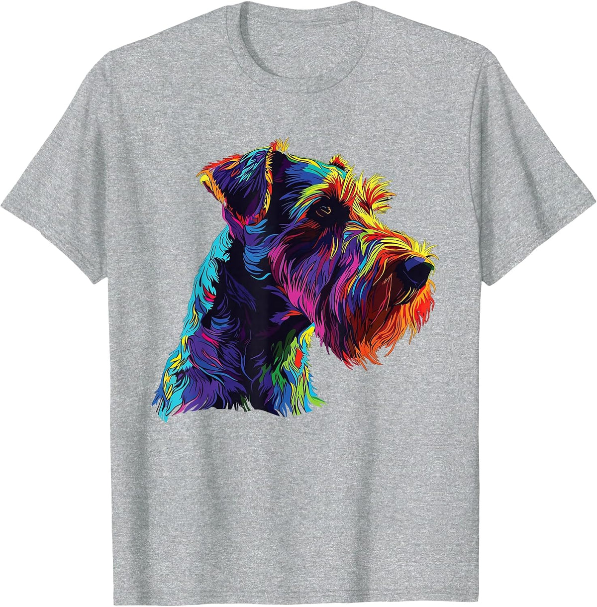 Watercolor Colorful Airedale Terrier Dog T-Shirt - Heather Grey