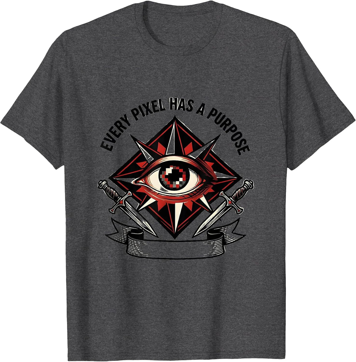Every Pixel Has A Purpose Graphic Designer Tee T-Shirt - Dark Heather Grey