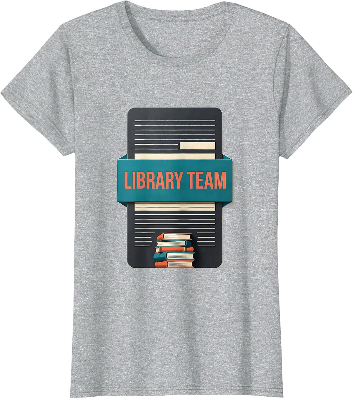 Library Team Midcentury Modern Teacher Crew First Day T-Shirt - Heather Grey