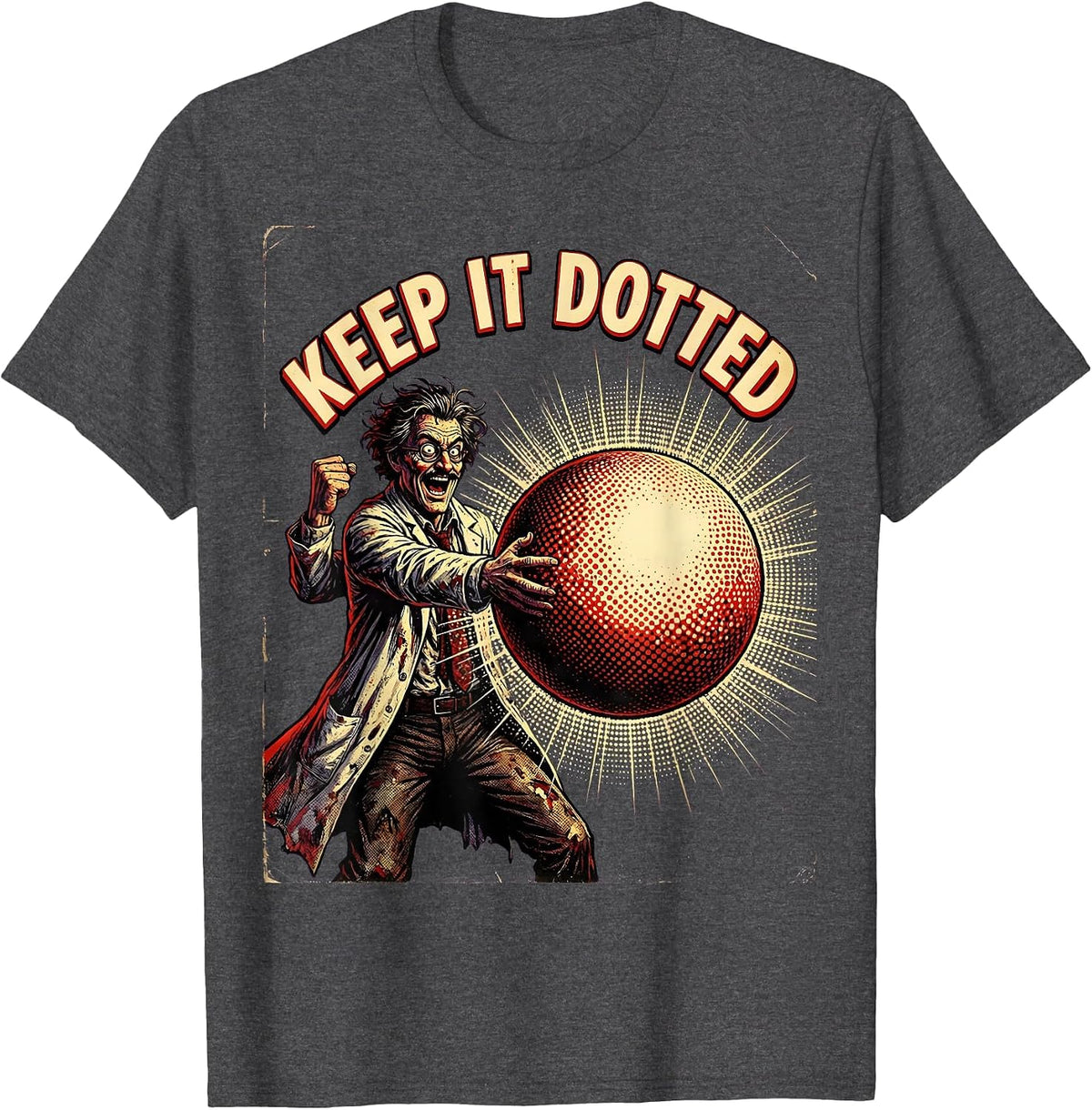 Keep It Dotted Graphic Design T-Shirt - Dark Heather Grey