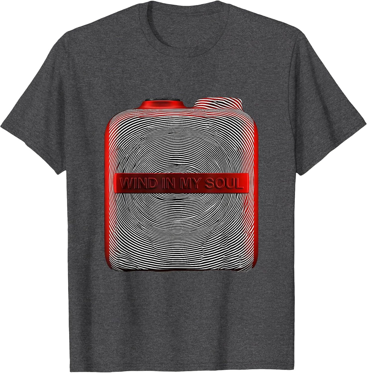 Men's Wind In My Soul Motorcycle Rider Design T-Shirt - Dark Heather Grey
