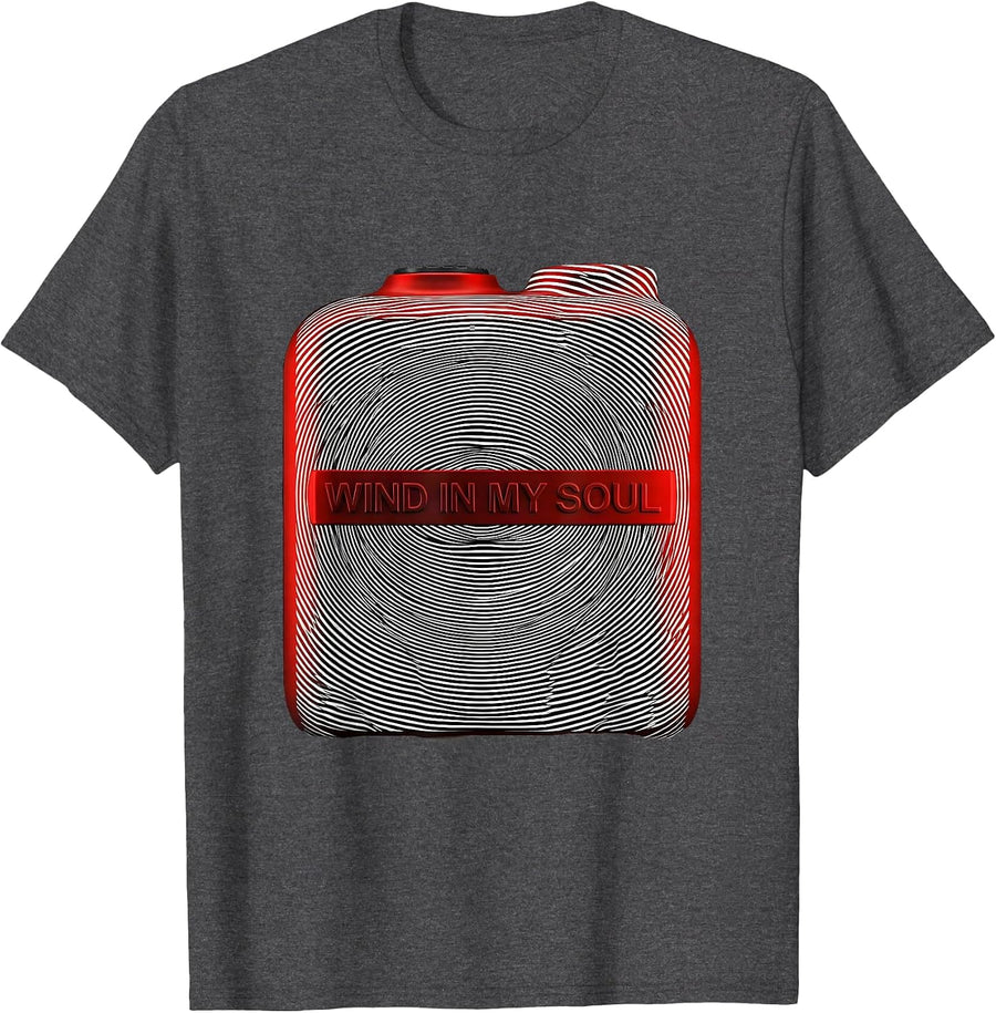 Men's Wind In My Soul Motorcycle Rider Design T-Shirt - Dark Heather Grey