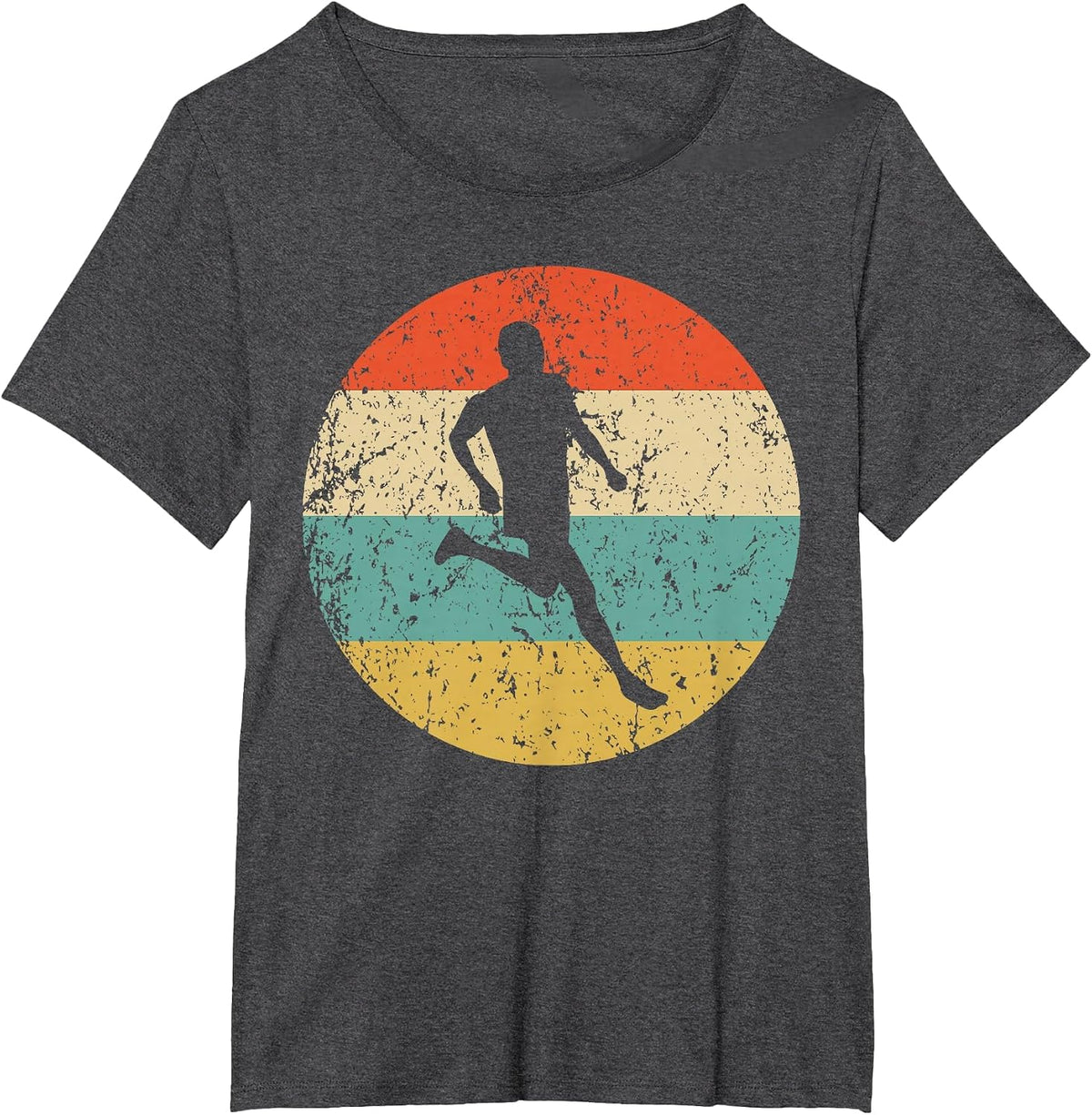 Running Vintage Retro Runner T-Shirt - Dark Heather Grey