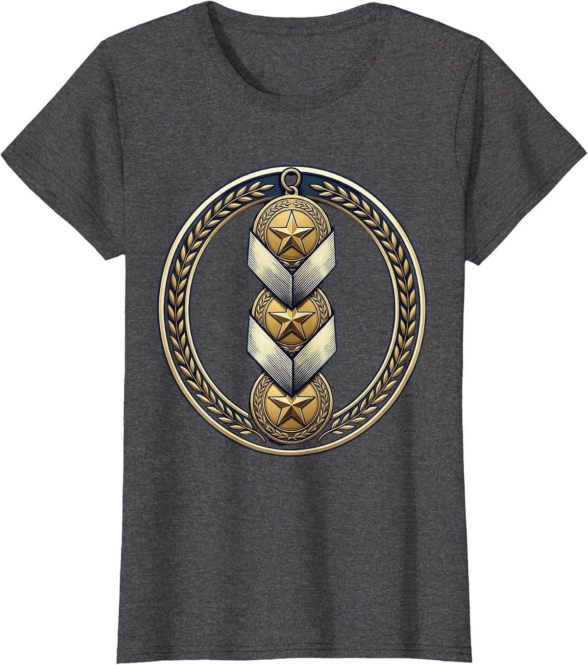 Women's Sped Teacher Patience Medals Graphic Design T-Shirt - Dark Heather Grey