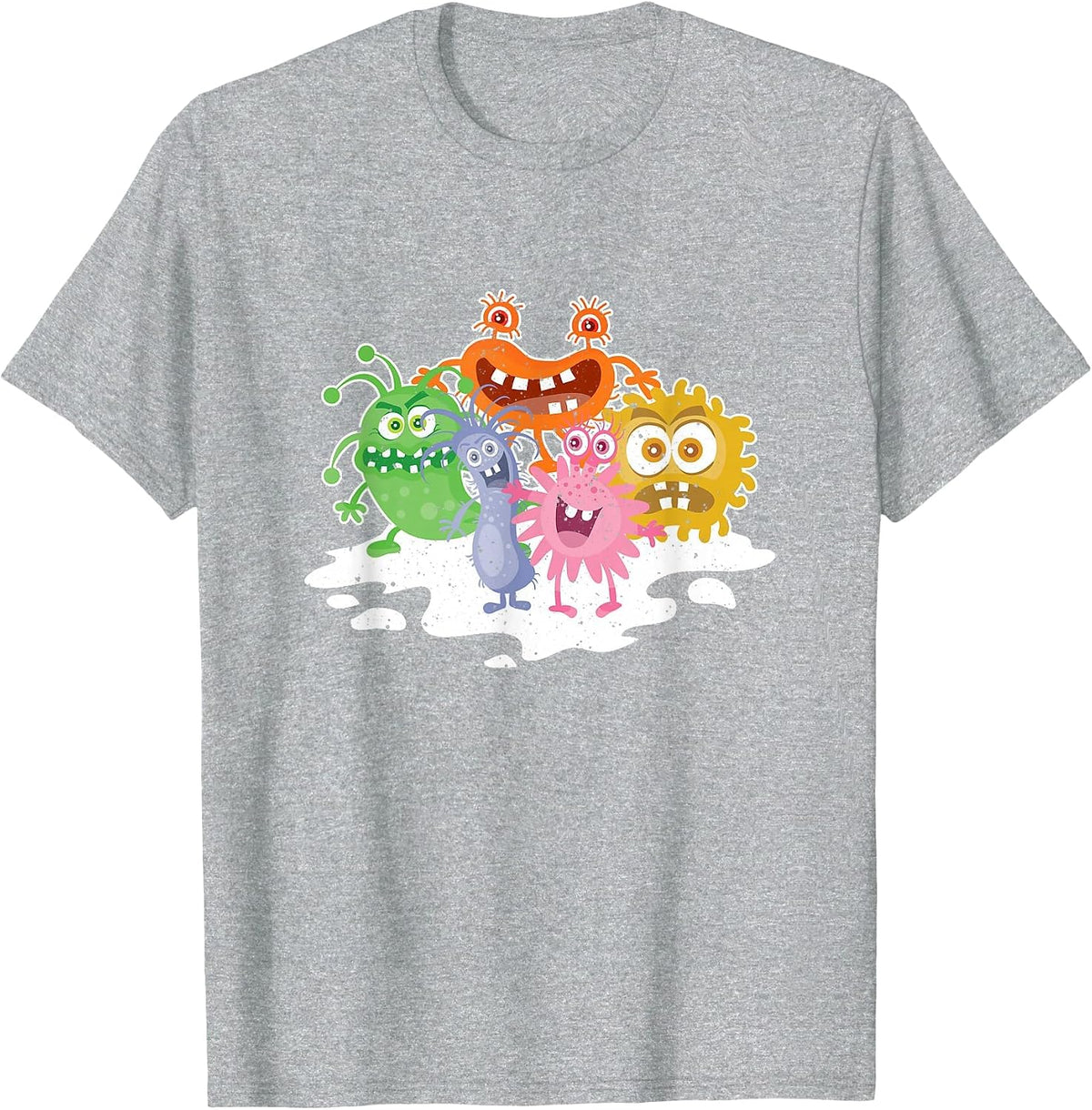 Germ Bacteria Funny Microorganisms Microbiologist Virus T-Shirt - Heather Grey
