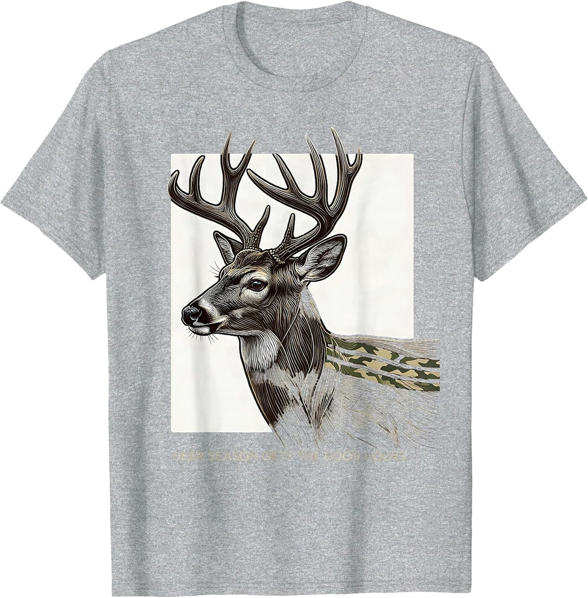 Men's Deer Season Gets The Good Hours Funny Hunting Dad Gift T-Shirt - Heather Grey
