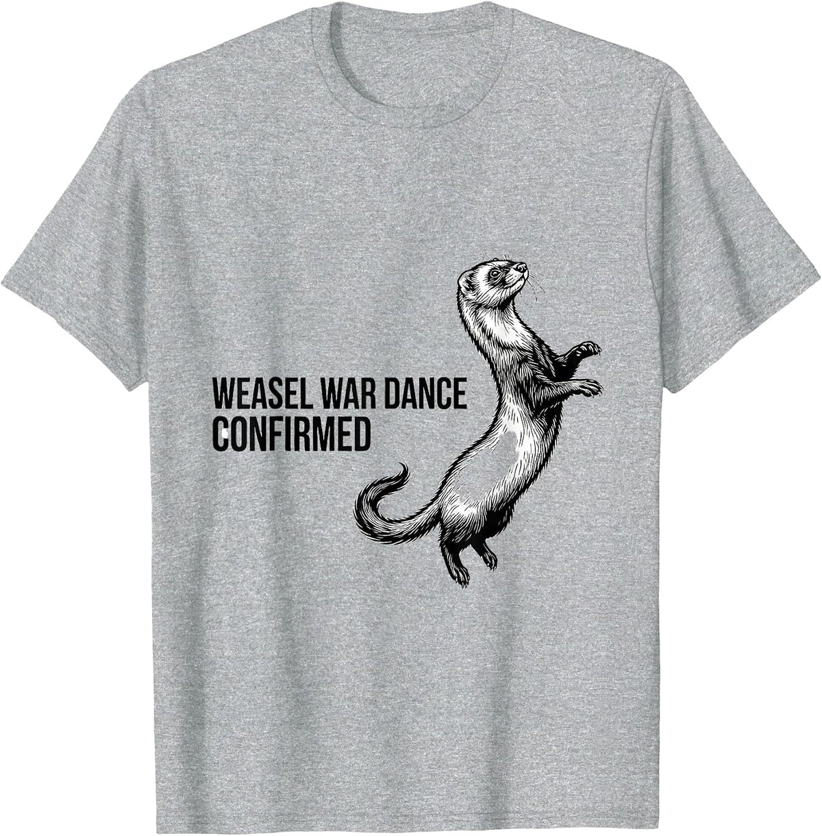Men's Weasel War Dance Confirmed Funny Ferret Owner Gift Christmas T-Shirt - Heather Grey