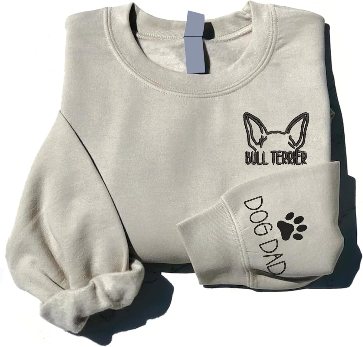 DILYPOD Embroidered Sweatshirt, Custom Dog Mom Shirt, Dog Mama Sweatshirt Women, Personalized Gift for Dog Lover - Bull