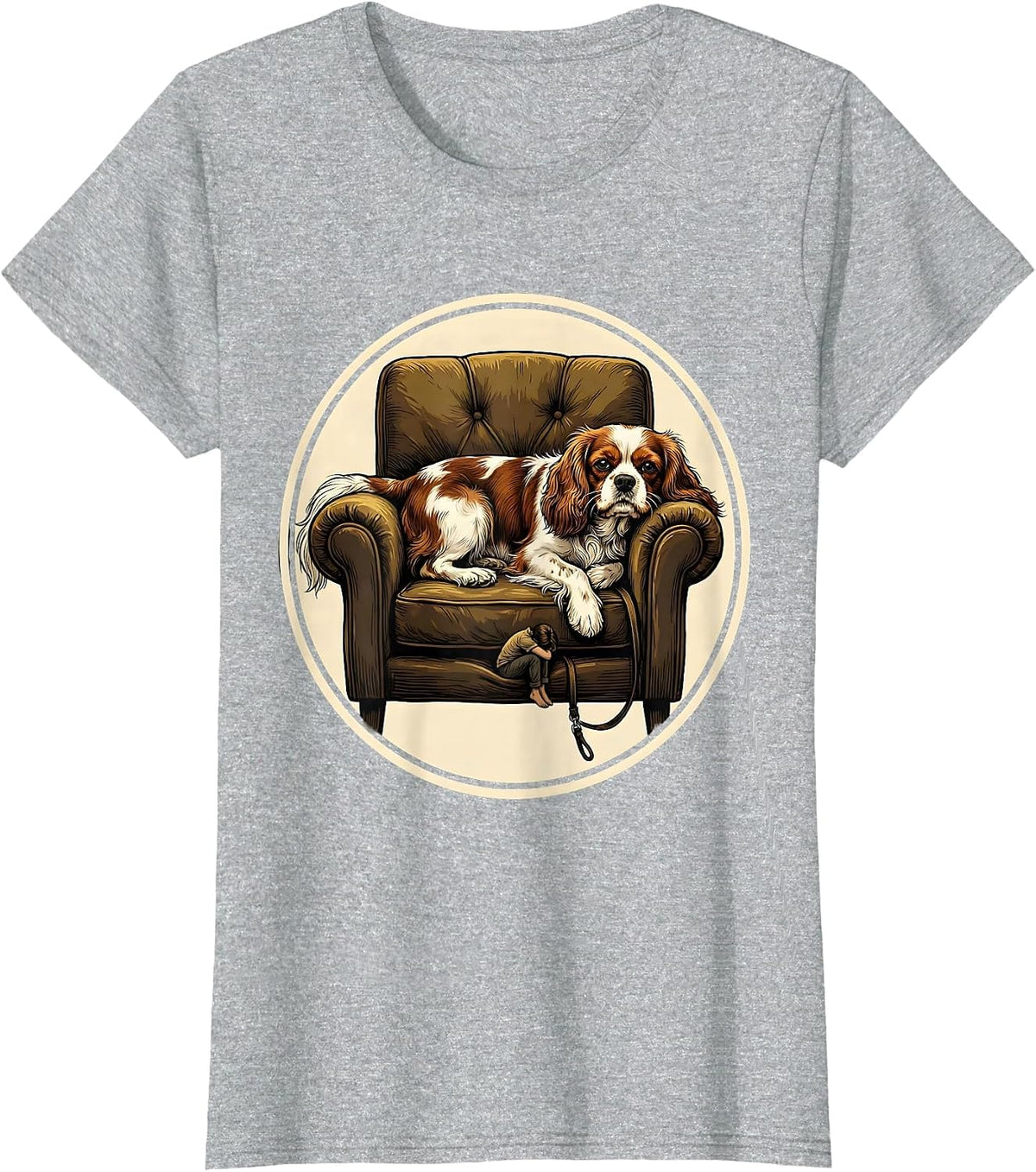 Women's Cavalier King Charles Spaniel Funny Dog Owner Humor T-Shirt - Heather Grey