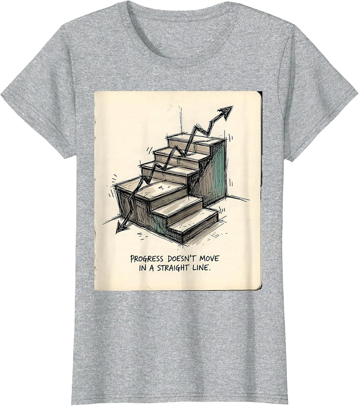 Progress Doesn't Move In A Straight Line Special Education T-Shirt - Heather Grey