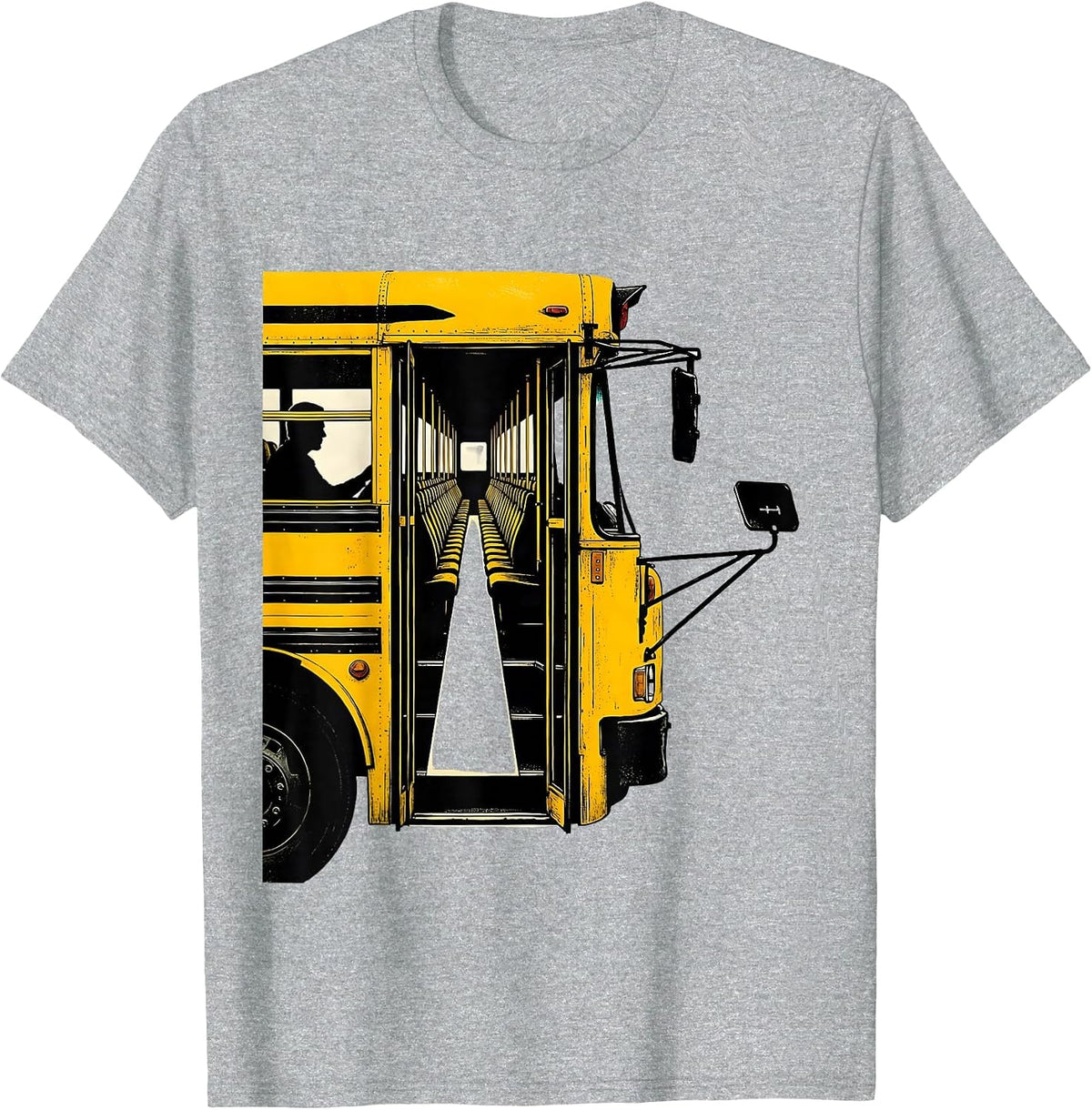 Men's School Bus Driver Appreciation Stencil Graphic Humor T-Shirt - Heather Grey