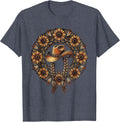 Braided Hair Cowboy Hat Western Illustration T-Shirt - Heather Blue