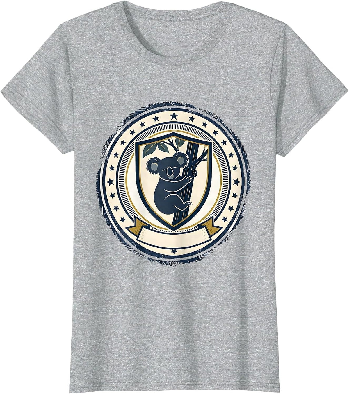 Women's Koala Seal Cute Animal Lover Emblem Gift T-Shirt - Heather Grey