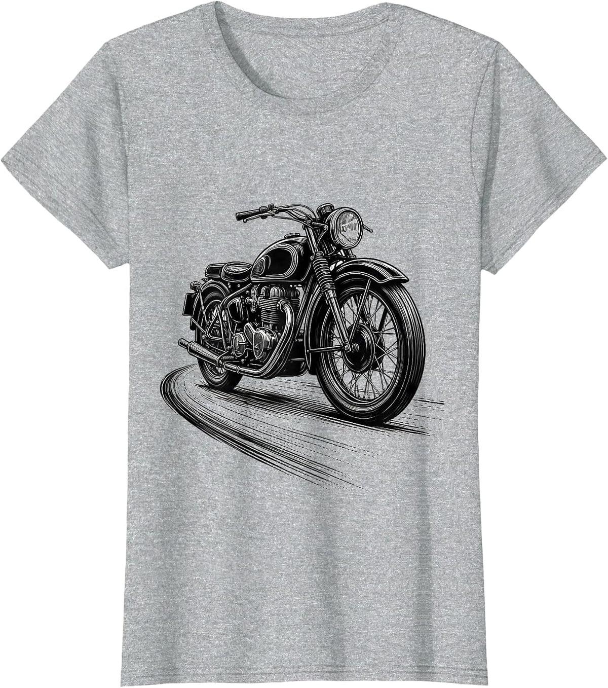 Vintage Motorcycle Retro Classic Car Biker Humor T-Shirt - Heather Grey