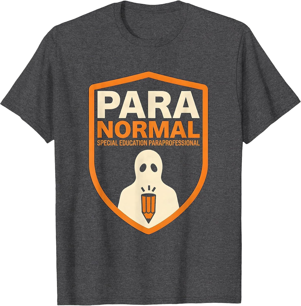 Men's Para Normal Special Education Paraprofessional Ghost T-Shirt - Dark Heather Grey