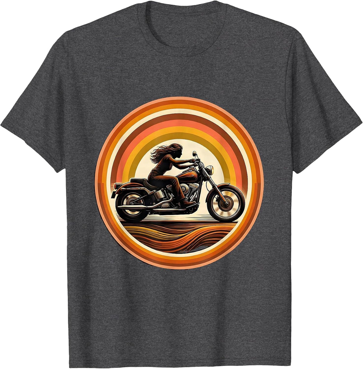 Men's Bold Rider Motorcycle Speed Graphic T-Shirt - Dark Heather Grey