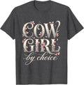 Men's Cowgirl By Choice Western Spirit Design T-Shirt - Dark Heather Grey