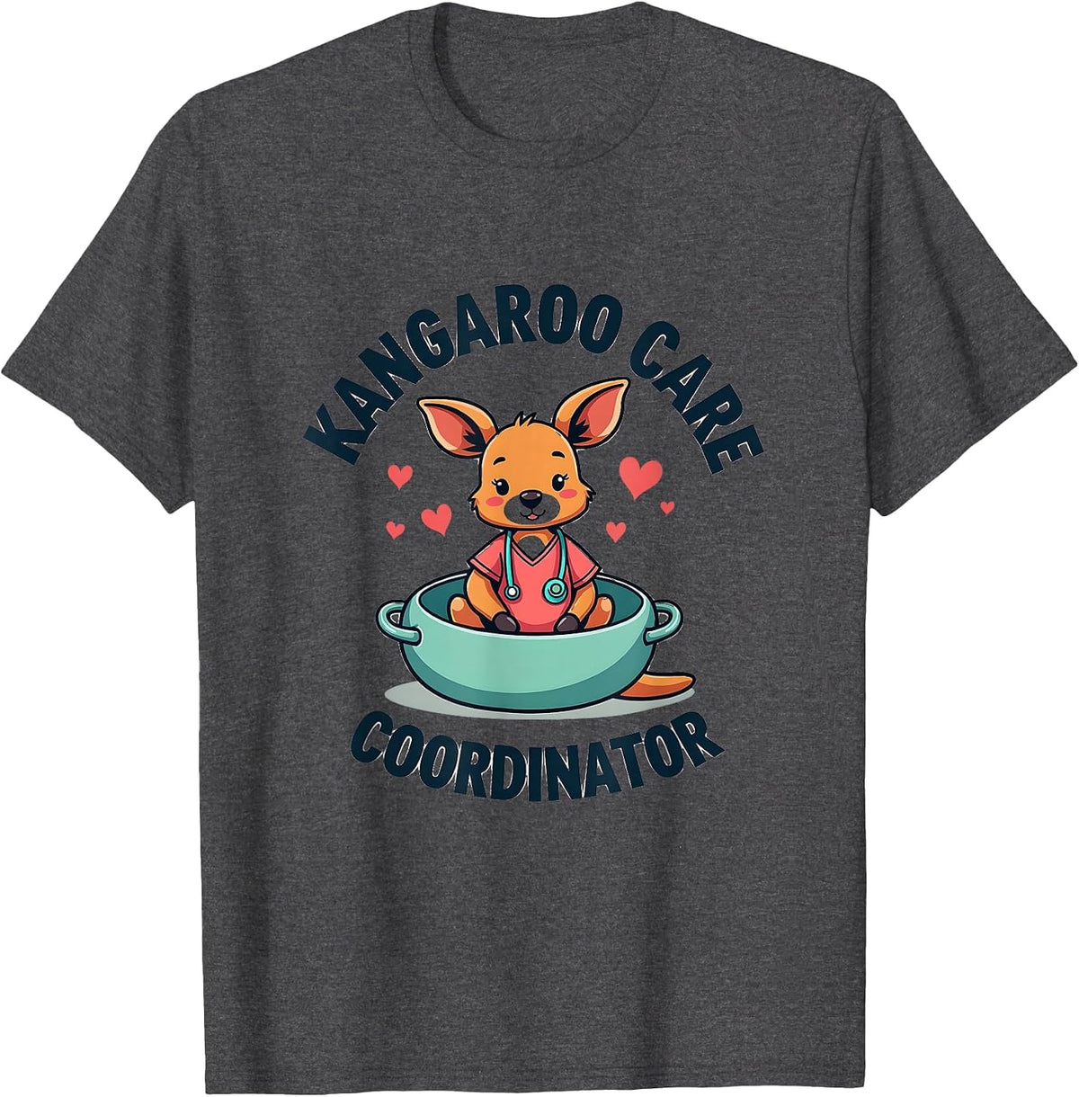 Kangaroo Care Coordinator NICU Nurse Design T-Shirt - Dark Heather Grey