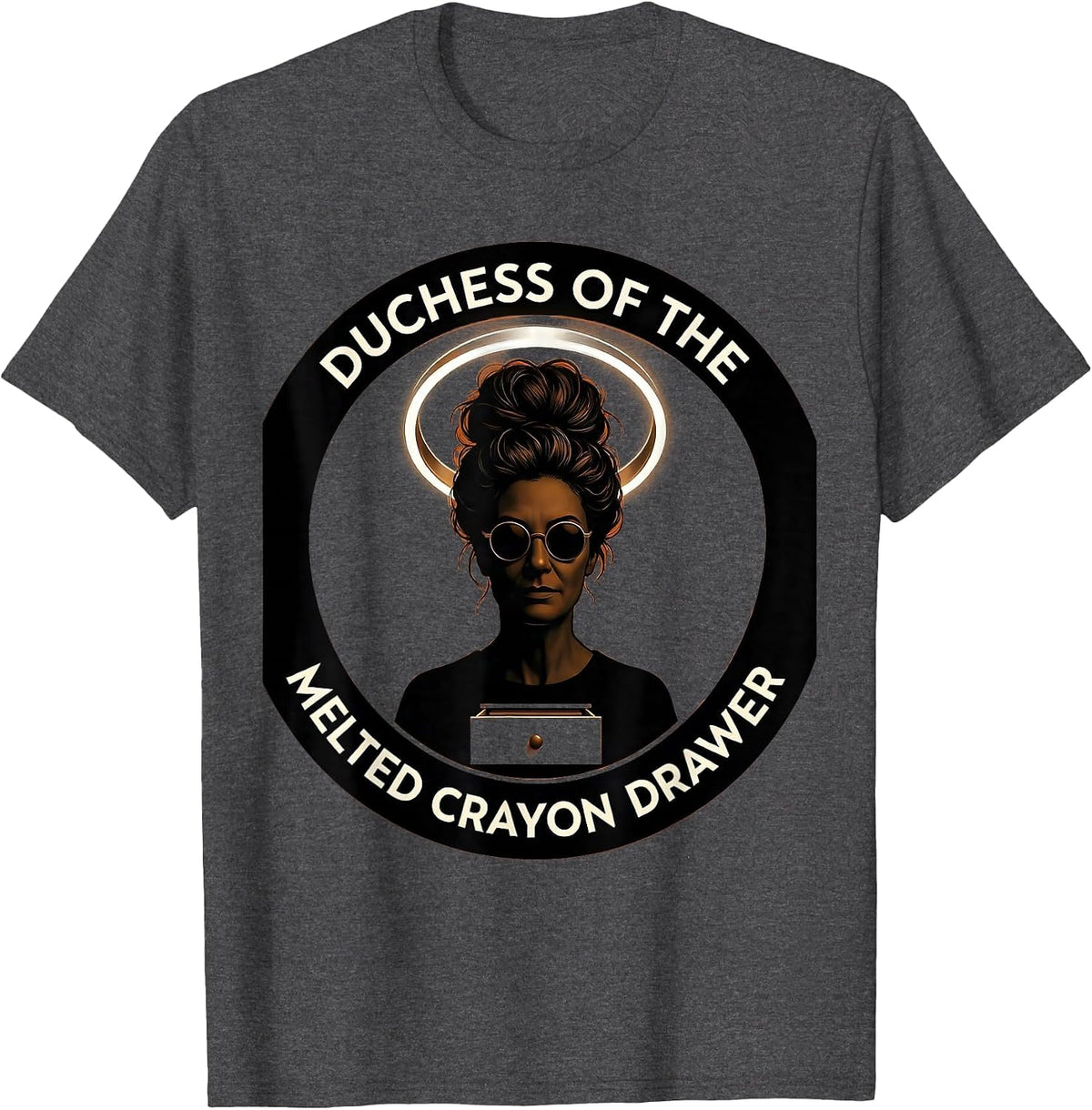 Duchess Of The Melted Crayon Drawer Funny Momster Halloween T-Shirt - Dark Heather Grey