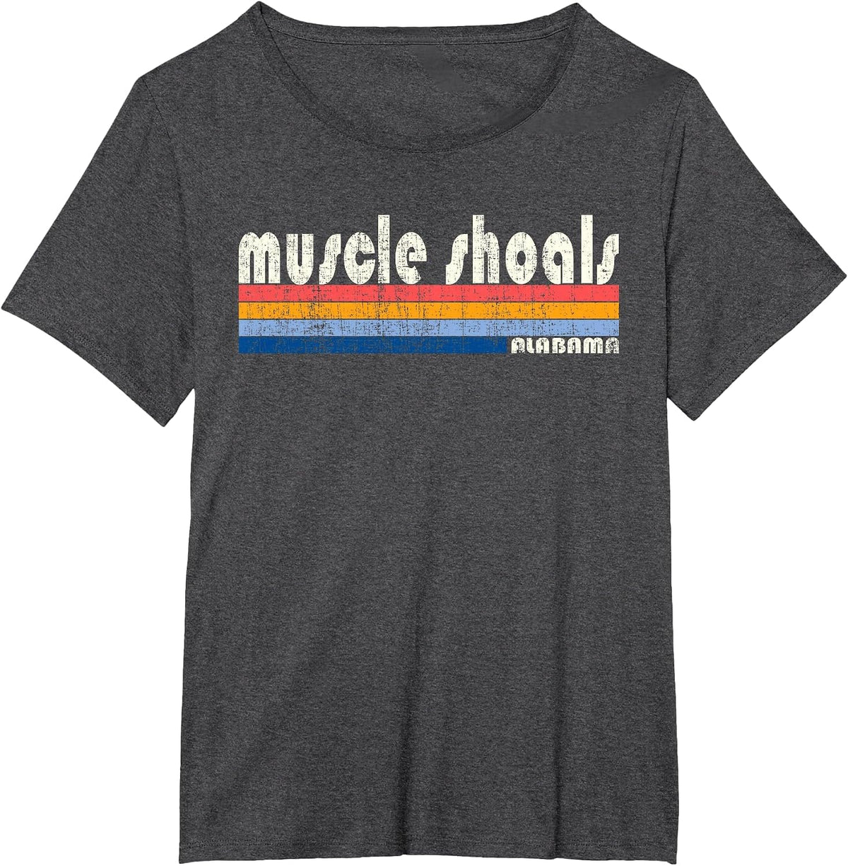 Vintage 70s 80s Style Muscle Shoals AL T-Shirt - Dark Heather Grey
