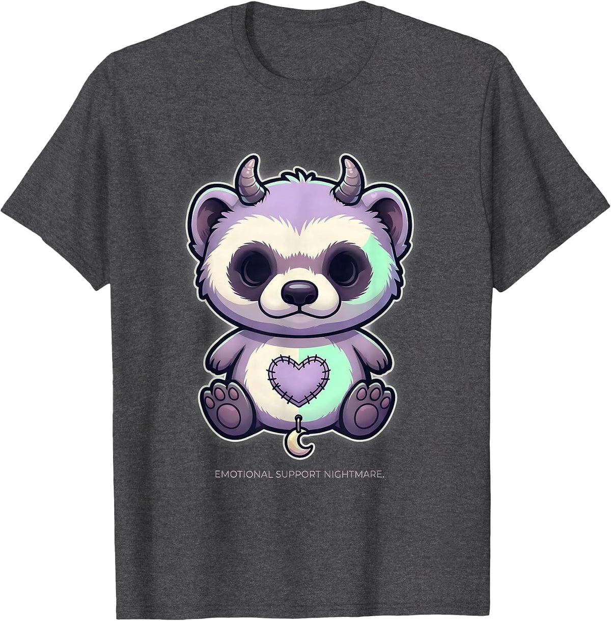 Men's Emotional Support Nightmare Horror Pastel Goth Kawaii Ferret T-Shirt - Dark Heather Grey