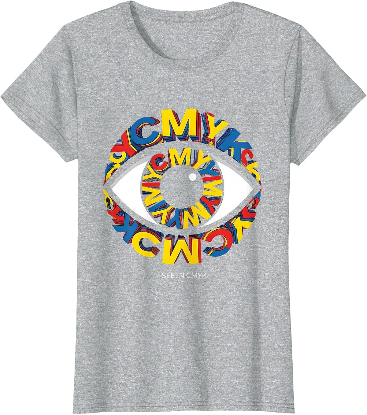 I See In CMYK Graphic Design Artist Tee T-Shirt - Heather Grey