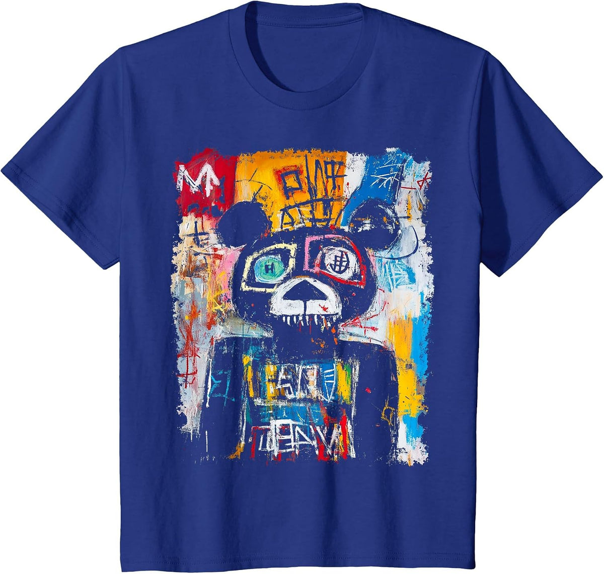 Pop Art Style Bear 90s Graffiti T-Shirt - Royal Blue