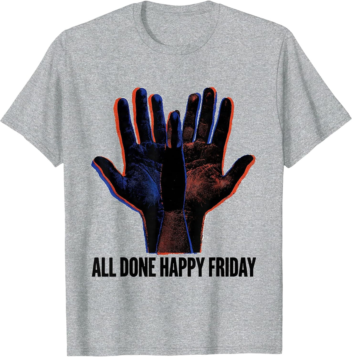 Men's All Done Happy Friday ASL Sign Language Teacher Deaf T-Shirt - Heather Grey