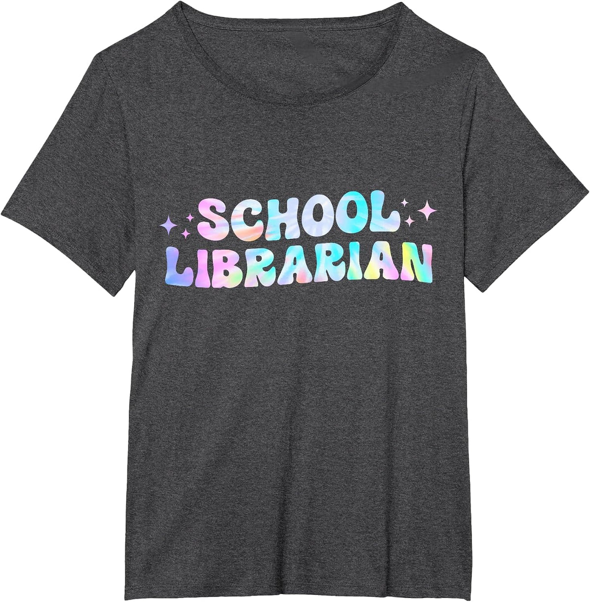 School Librarian Back to School Appreciation Tie Dye T-Shirt - Dark Heather Grey