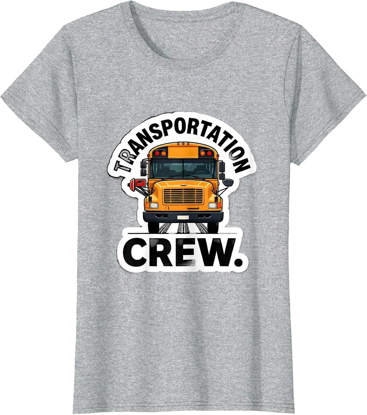 Women's Transportation Crew School Bus Driver Route Work T-Shirt - Heather Grey