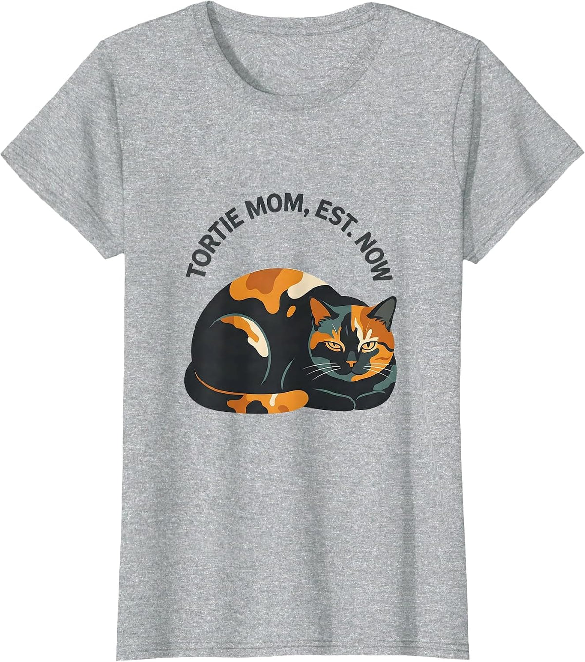 Tortie Mom Est Now Cute Tortieshell Cat Lover Gift T-Shirt - Heather Grey